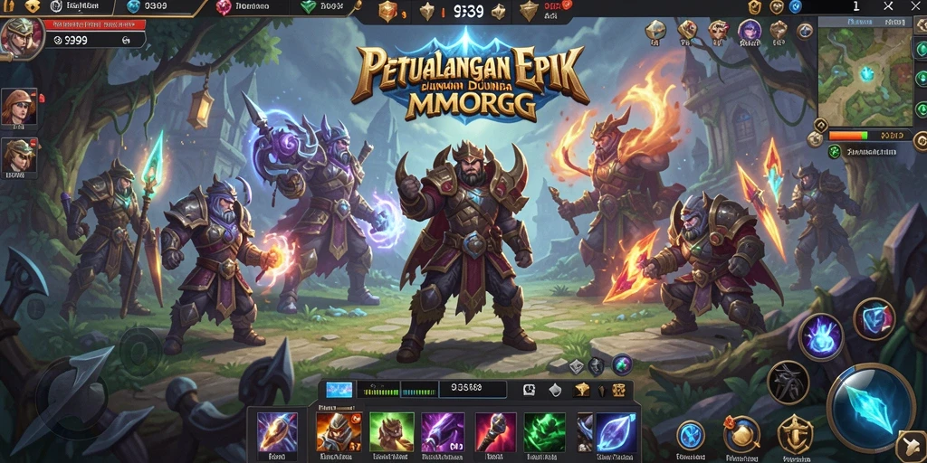 Screenshot utama <strong>9399</strong> menampilkan pertarungan epik antara karakter pemain.