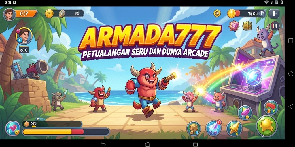 Screenshot gameplay seru dari ARMADA777 yang penuh warna.