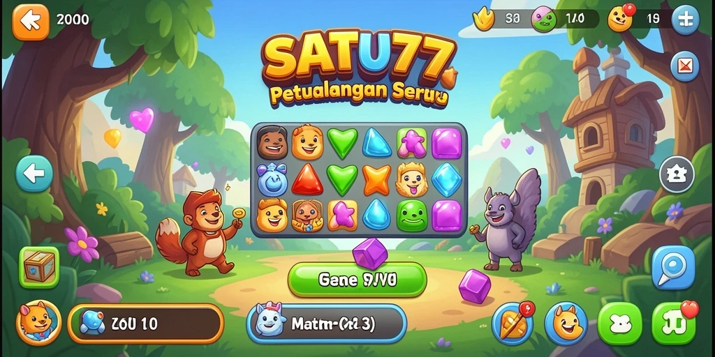 Tampilan gameplay seru dalam SATU77 yang penuh warna.