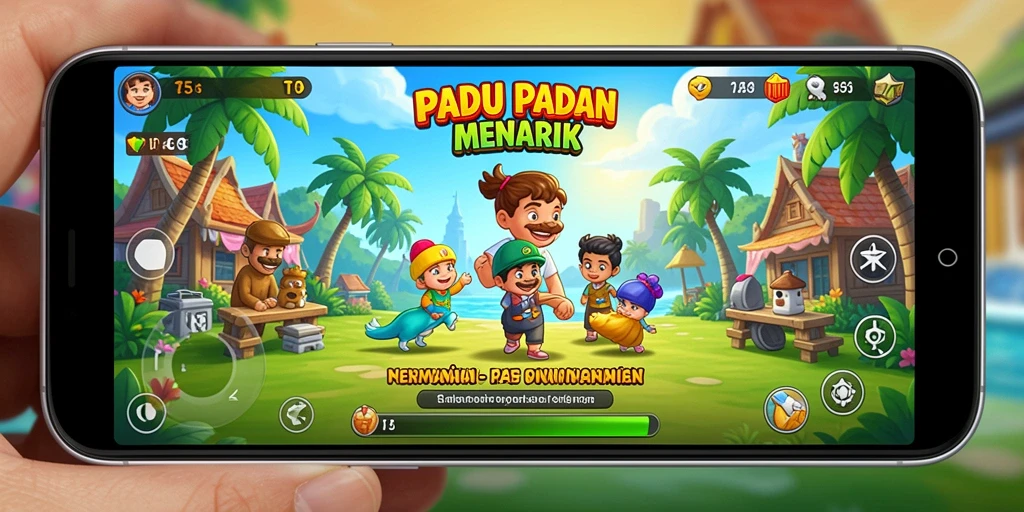 Tampilan gameplay menarik T6 dengan kombinasi objek warna-warni.